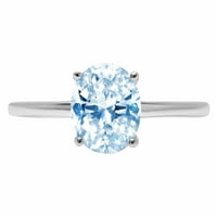 2.5ct ovalni rez - pasijans - simulirani plavi dijamant - 14k bijelo zlato - zaručnički prsten