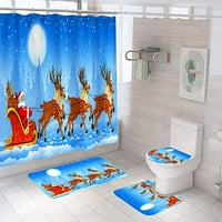 Božićni kamin set tuš za tuš Merry Božićne božićne večeri Spremnik kupatilo za zavjese od tuše sa prostirkom protiv klizanja