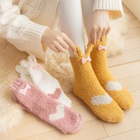 Ženske zimske čarape Jesen i zima Srednja cijev čarapa lutka zadebljana topla sredstva za žuto