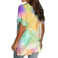 Grafičke majice za žene, Plus veličine gradijentna boja V-izrez T-izrez The bluza Ženske vrhove