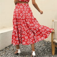 Wenini suknje za žene cvjetni print maxi ljetna suknja večernji modni casual džep visoki struk naboran