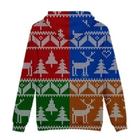 Dukseri za muškarce Muški modni povremeni božićni džemper Fleece digitalni ispis s kapuljačom dukserichirt