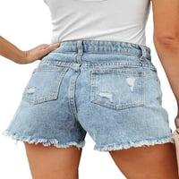 Dame Dugme dno Modni odmor Ljetni traper kratke hlače Tassel Casual School kratke vruće hlače traperice