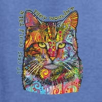 Dean Russo ako bi mačke mogli razgovarati o grafičkoj majici majica mačke, vintage Heather Blue, Medium