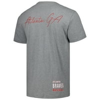 Muški Mitchell & Ness Heather Siva Atlanta Braves Cooperstown Kolekcija Gradska kolekcija Majica