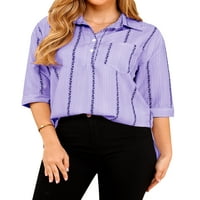 Ženska dugmeta Ogrlica vertikalna detaljna podijeljena košulja sa džepom