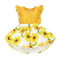 Djevojke haljina, LNGOOR novorođenčad cvjetni flutter čipke ruhove haljine ruffle romper suknje ljetna