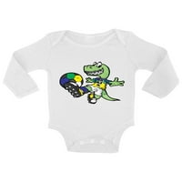 Awkward Styles dugi rukav dinosaur Soccer Baby Bodysuit Brazil Baby Bodysuit
