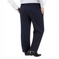 Glonme Solid Color Loungeward za muškarce ugrađene poslovne hlače lagane obične pantalone mornarsko