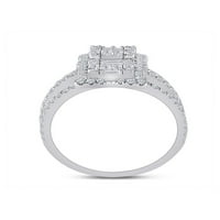 14kt bijelo zlato Žene Baguette Diamond Spiral Modni prsten 1- CTTW
