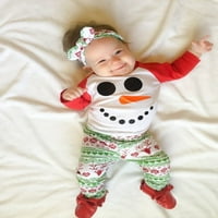 Xmas Christmas Newborn Baby Boys Girls ROMPER kombinezon + hlače Odjeća za odjeću set snjegovića