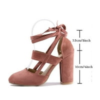 DMQupv T Strap sandale za žene modne pete Sandale kauzalno za žene dame Ženske sandale hodaju sandale žene sandale ružičaste 9