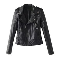 SHPWFBE kožna kratka jakna jakna patentni zatvarač patentni trend PU kratka jakna modna jakna moto motor
