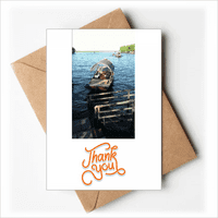 Kinesko jezero Ribolovno fotografiranje hvala vam CARDS koverte prazne note