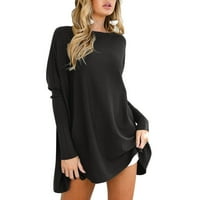 Košulje za žene grafike prevelike za tuničke vrhove za nošenje sa gamašima dugih rukava pad dugih džemperskih