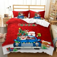 Momsnice Xmas Potplat set ELK Print Christmas Chridy prekrivači ultra mekani prekrivač sa jastučnim prostorom posteljina puna kraljica Twin King Veličina prozračne udobne stil-V twin
