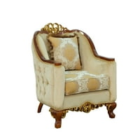 Luksuzno Brown & Gold Wood Trim Angelica II stolica set evropskog namještaja klasično