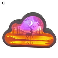 Dianhelloya Dekorativna noćna svjetlost Lijepa izgleda plastična romantična oblika oblaka LED stočna lampar