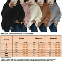 Niuer Womens Prevelizirani kornjači pulover Duks Ležerne prilike Plit dugih rukava Jumper Brown 3xl