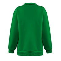 Gotyou Žene Solid Color Zip Dukseri Dugi rukavi Dukseri Zimska odjeća Outfits džemper zeleni xl
