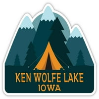 Ken Wolfe Lake Iowa Suvenir Vinil naljepnica za naljepnicu Kamp TENT dizajn