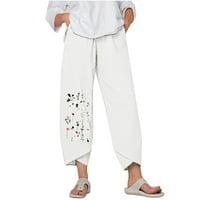 Ayolanni posteljina hlače Žene Ležerne prilike za ispis elastičnih struka Vježba Sportske hlače sa širokim nogama pantalone