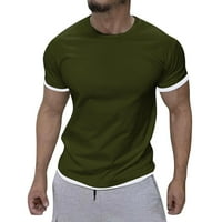 Outfmvch T majice za muškarce Proljeće Ljeto Ležerne prilike Sportski blok Ugodna prozračna majica Žene Green Green