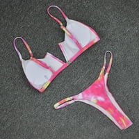 GDFUN Ženska ljetna modna seksi tiskana V-izrez Halter Bikini kupaći kostimi kupaći kostimi