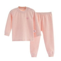 Miyanuby Toddler Kids Boys Girls Solid Boja Dugi rukav Snug Fit PJS pidžama Sleep Ruby Pajama PJS Set Skin 3m-16y