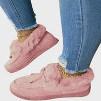 Ženska zimska Bowknot Toplo papuče Snow Boot Casual Loafer Flats Platform Cipele