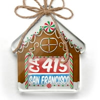 Ornament tiskan jednostran San Francisco, Car Red Blue Christy Neonblond