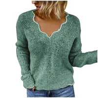 Twifer džemper kaput za žene Ženska modna casual slim fit s dugih rukava prugast V-izrez pleteni džemper