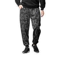 B91XZ muške hlače Muške zimske sportove Velvet kamuflažne pantalone Debela labava povezana sportska casuflouflaža, veličina XL