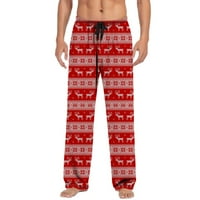 Phonesoap Božićne muške casual hlače Pajama hlače sa crtežom i džepovima Božićni poklon crveni