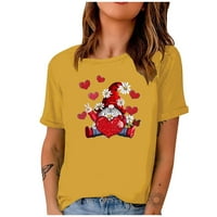 Valentinovo košulje za žene Trendy Y2K patuljak Print s kratkim rukavima s kratkim rukavima