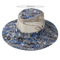 Ljetni ribolov suncobranski šešir na otvorenom kamuflaža prozračna sandala za sandala retro kaubojski suncobran šešir neto šešir svakodnevnog za slobodno vrijeme