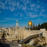 Izrael, Jerusalim, zapadni zid i kupola stijenog postera Print Aldo Pavan