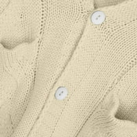 Chunky kabl pleteni kardigani za žene s kapuljačnim otvorenim prednjim kardiganskim kablom pleteni džemperi
