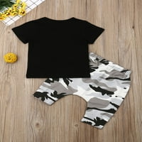 Bebiullo Baby Boys Camuflage King Crown Ljeto odijelo Ispiši vrhovi T-majica CAMO Hlače Set outfits