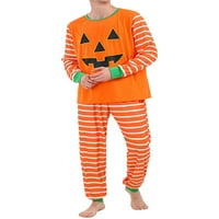 Noć vještica Podudaranje porodice Pajamas setovi Halloween bundeve Print dugih rukava Top hlače za parove