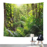 Zelena greda džungla Krabi Tajland Šuma Kiša Ned Adventure Wall Art Viseći tapiserija Kućni dekor za