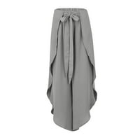 PBNBP Palazzo pantalone za žene Osnovna čvrsta bočna proreza sa visokim strukom Ležerne prilike Flowy