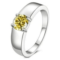 Podesivi angažman vjenčani prstenovi za muškarce, CT D Color Yellow Pink Blue Moissanitni prstenovi, Sterling srebrni godišnjica dijamantski prstenovi sa certifikatom