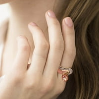Frehsky prstenovi zeleni ružičasti dame nakit prsten dame, prijedlog konfesionalnog prijedloga od nehrđajućeg čelika