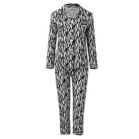 Ženska odjeća za spavanje Ležerne prilike reverske tastere Ispis Dvije duge rukav Pajamas odijelo ženske