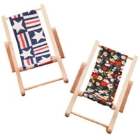 Minijaturna drvena stolica za plažu salon za ležaljku Dizalica Mini kućna nameštaja 1:12