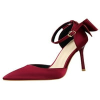 Ženske haljine sandale napetane nožne pete sandale gležnjače visoke pete Modne cipele Party Wedding d'Orsay pumpe crvene 6