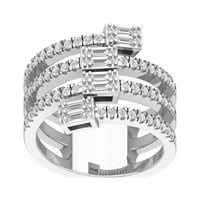 Araiya 10k bijeli zlatni dijamantni bajpasti prsten, veličina 9.5
