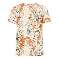TKLPEHG Ljetna košulja za žensku čišćenje casual opušteni fit kratki rukav vrhovi cvjetnih tiskanih