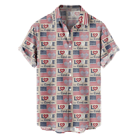 4. jula muška havajska majica USA Nacionalna majica zastava Grafička majica 3D Print Dnevni have Club kratki rukav Ispis odjeće Srednja odjeća
